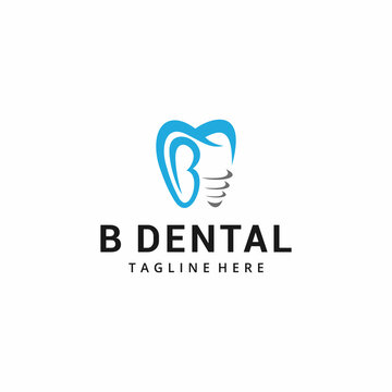 Creative modern dental Health Logo design with initial B vector template 