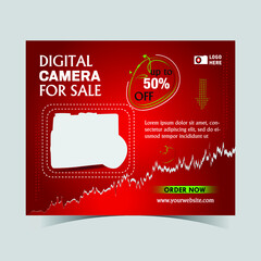 Modern sale banner with abstract shapes 