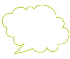 線画　手書きタッチの漫画、コミックの吹き出し　コメントバルーンのイラスト、アイコン　雲形フレーム