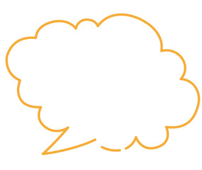 線画　手書きタッチの漫画、コミックの吹き出し　コメントバルーンのイラスト、アイコン　雲形フレーム