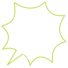 線画　手書きタッチの漫画、コミックの吹き出し　コメントバルーンのイラスト、アイコン　星型フレーム