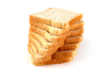 Toasted bread, isolated on white background.