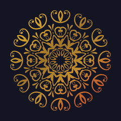 Luxury ornamental mandala design background gold color decoration