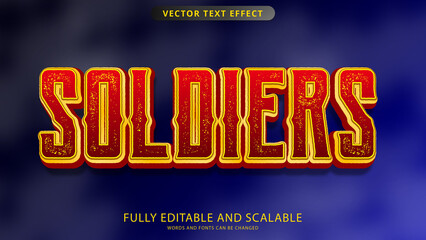 soldier text effect editable eps file 