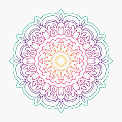 Colorful ornamental mandala design with floral shapes