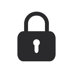 black flat padlock key vector illustration,