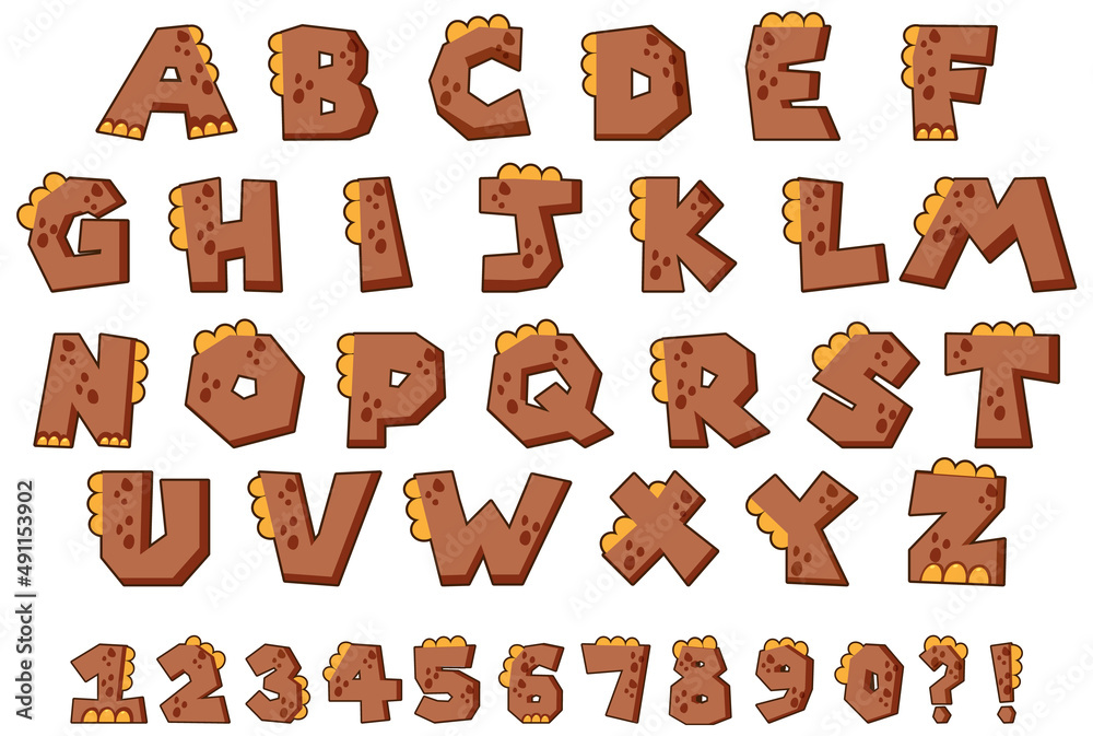 Poster Font design for english alphabets and numbers