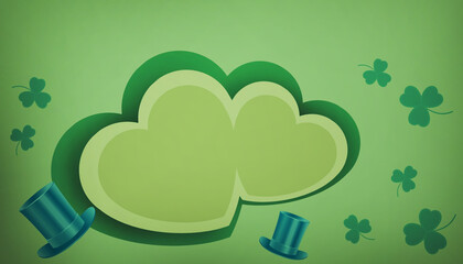 Abstract Background. Happy St. Patrick's Day on Green and Green Hat design for banner and Beer Festival concept, copy space, digital, banner, website -3d Rendering