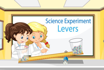 Science concept with levers experiment