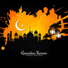 Ramadan Kareem traditional Islamic festival greeting background design