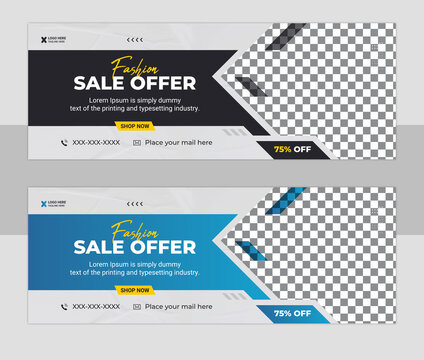 Fashion sale social media cover design template. Fashion sale social media cover design