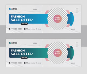 Fashion sale social media cover design template