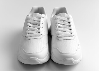 New white sneakers for running sport and jogging