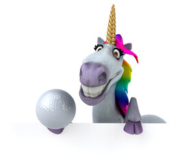 Fun unicorn - 3D Illustration