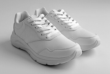 New white sneakers for running sport and jogging