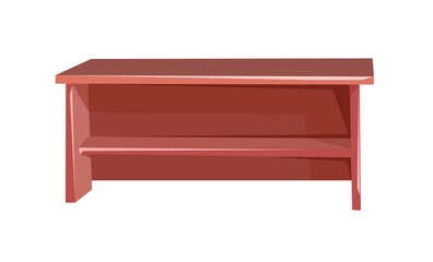 Simple versatile table for kitchen, study or office. School desk. Cartoon style. Furniture in modern minimalist design. Object isolated on white background. Vector