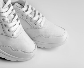 New white sneakers for running sport and jogging