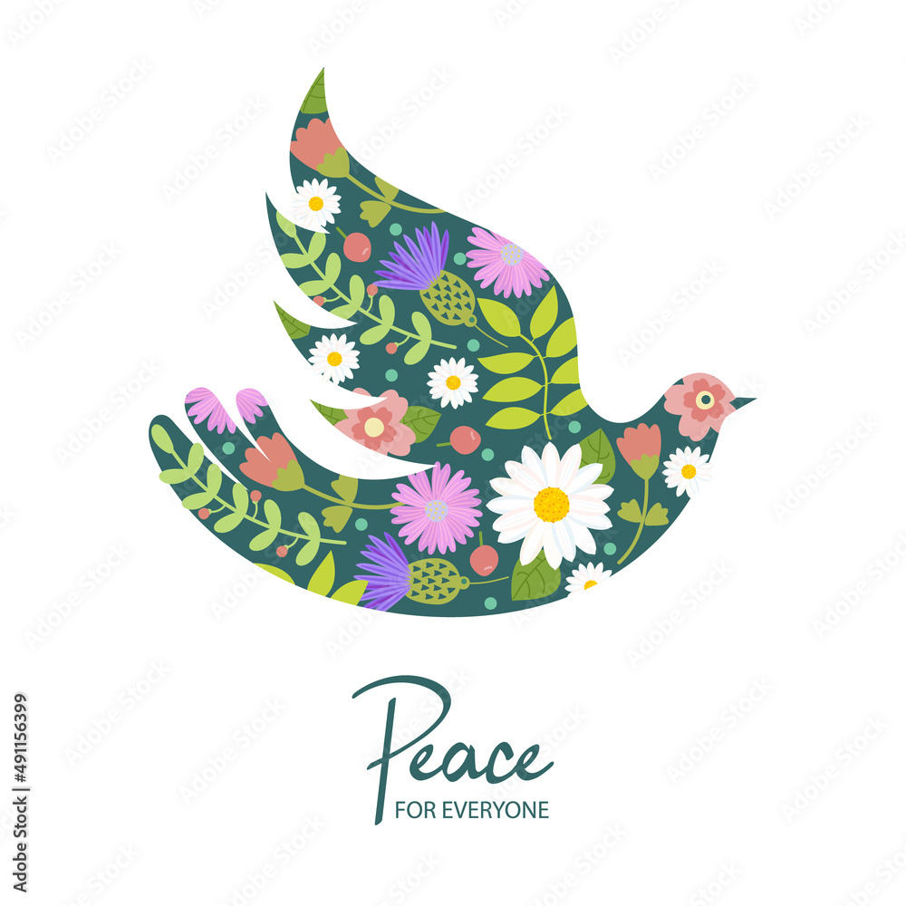 Wall mural the dove of peace. a symbol of peace. vector illustration.