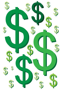 $$$ symbols in green as background pattern