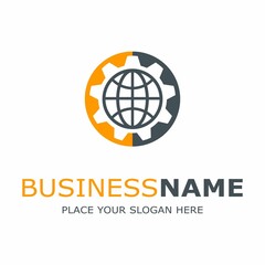 gear world vector logo template. suitable for business, web and automotive