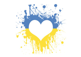 Ukraine flag. Heart.