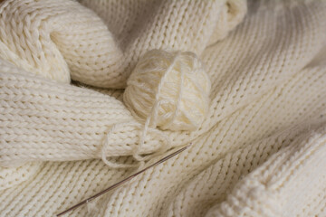 Fototapeta na wymiar close up of knitting needles