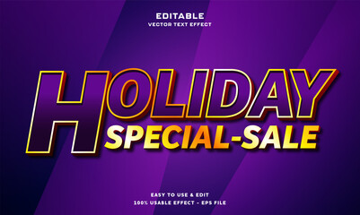holiday special sale editable text effect with modern and simple style, usable for logo or campaign title