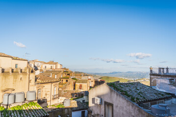 Fototapeta na wymiar View of Caltagirone City Centre from San Francesco Bridge, Catania, Sicily, Italy, Europe, World Heritage Site