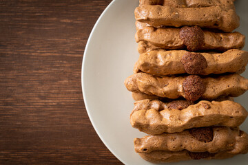 chocolate meringue stick on plate