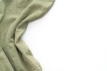dark green napkin on white background
