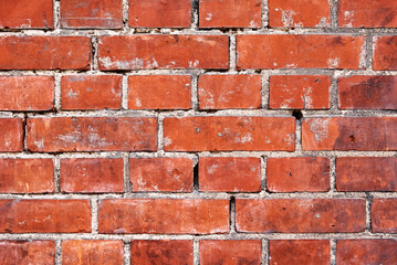 Texture of old red brick wall, Abstract background