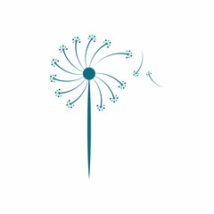 Dandelion flower logo vector template icon background