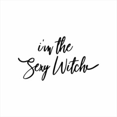 I'm the sexy witch of black ink on a white background.