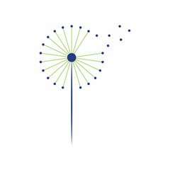 Dandelion flower logo vector template icon background