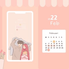 muslims couple calendar wallpaper