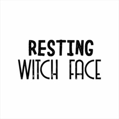 Obraz premium Resting Witch Face of black ink on a white background.