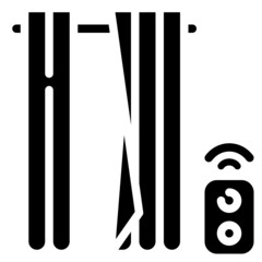 SMART CURTAIN glyph icon,linear,outline,graphic,illustration