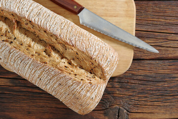 Fototapeta na wymiar Loaf of ciabatta bread