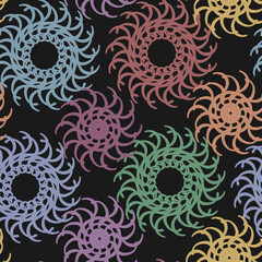 Seamless abstract pattern, circular pointed shapes
