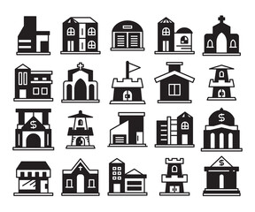 building icons set  vector