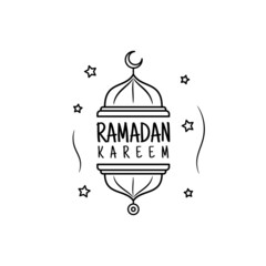 Ramadan Kareem Greeting Doodle Outline Design