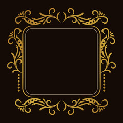 Luxury golden floral frame design elegant background vector.