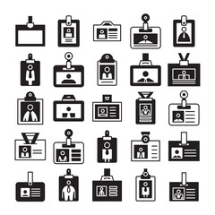 business card and id card icons vector set
