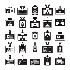 business card and id card icons vector set