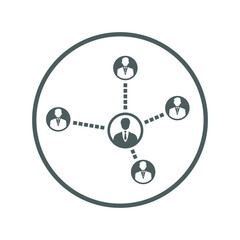 Connectivity, link, linking icon. Gray vector design.