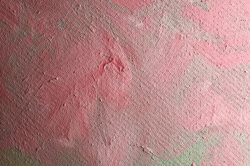 Fondo con texture materica dipinta in verde e rosa-arancio; spazio per testo