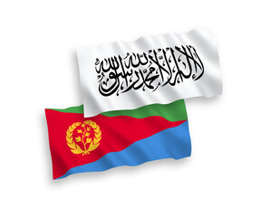 Flags of Taliban and Eritrea on a white background