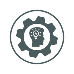 Idea, brainstorm, creativity icon. Gray vector sketch.