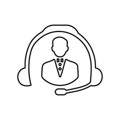 Customer, support, care outline icon. Line vector design.