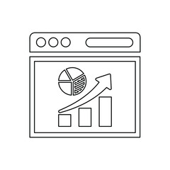 Dashboard, analysis, diagram line icon. Outline vector.